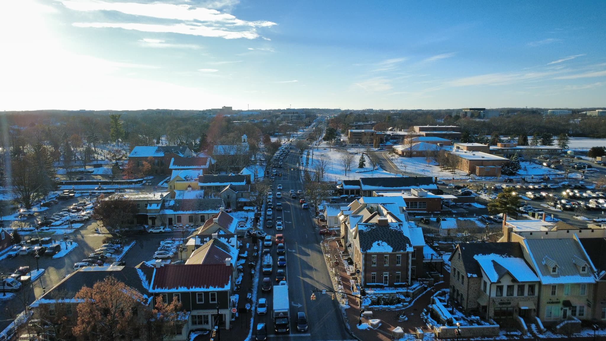 Winter's Embrace on the Town
