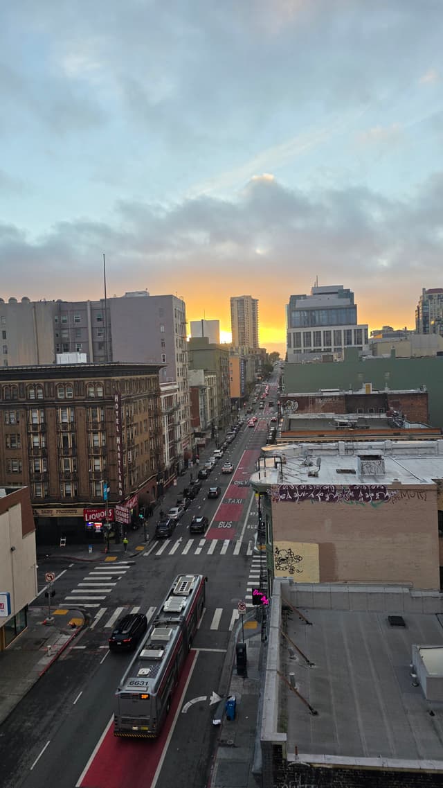 Sunset Over Urban Streets